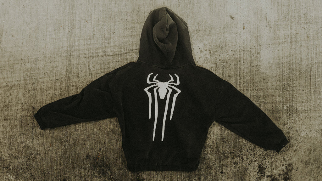 Archive .01 Hoodie — back, full-scale spider graphic