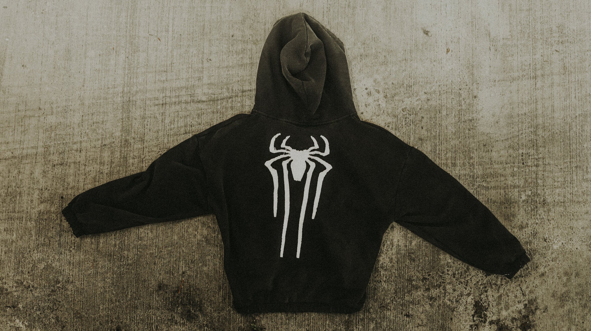 Archive .01 Hoodie — back, full-scale spider graphic