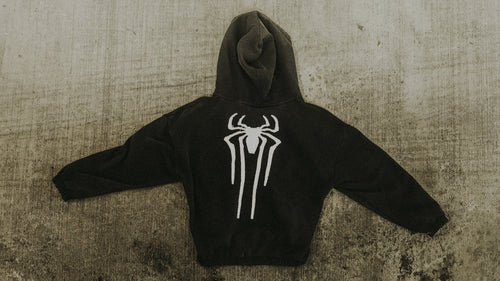 Archive .01 Hoodie — back, full-scale spider graphic