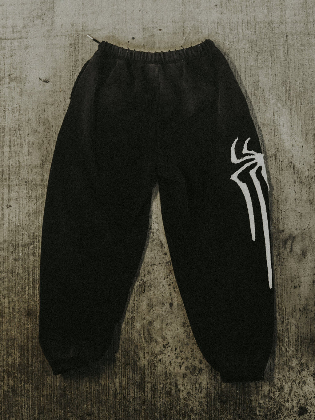 Archive 0.1 Sweats — back, full-scale spider leg graphic